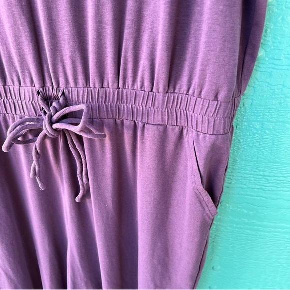 Pact Organic Cotton Revive Deep V Jumpsuit Currant Purple SIZE XL EUC - Picture 7 of 11